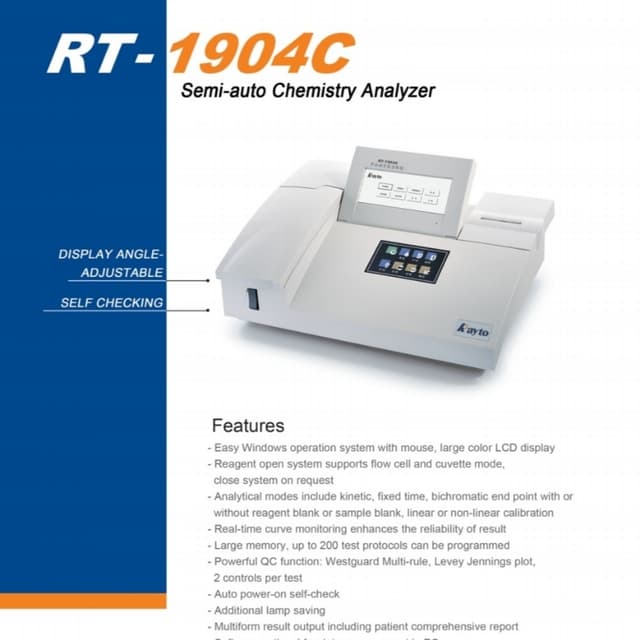 Semi auto Chemistry analyzer Rayto RT-1904C